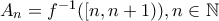 A_n = f^{-1}([n, n+1)), n \in \mathbb{N}