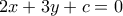 2x+3y+c=0