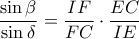 \dfrac{\sin \beta}{\sin \delta}=\dfrac{IF}{FC} \cdot \dfrac{EC}{IE}