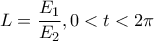 \displaystyle{ L=\frac{E_1}{E_2}, 0<t<2\pi}