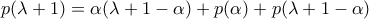 p(\lambda +1)=\alpha (\lambda +1-\alpha)+p(\alpha)+p(\lambda+1-\alpha)