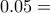 0.05= 0.05=