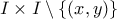 I \times I \setminus \{(x,y)\}