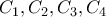 \displaystyle{{C_1},{C_2},{C_3},{C_4}}