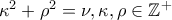 \kappa^{2} + \rho^{2} = \nu, \kappa,\rho \in \mathbb{Z}^{+}