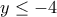 y\leq -4