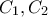 \displaystyle{C_1 ,C_2 }