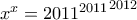 x^x={2011^{2011}}^{2012}