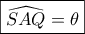 \boxed{\widehat {SAQ} = \theta } \boxed{\widehat {SAQ} = \theta }