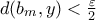 d(b_m,y)<\frac {\varepsilon}{2}