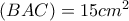 \left ( BAC \right )=15  cm^{2}
