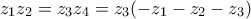 z_1z_2=z_{3}z_4=z_3(-z_{1}-z_2-z_3)