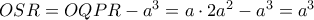 OSR=OQPR-a^3=a\cdot 2a^2-a^3=a^3