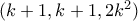 (k+1,k+1,2k^2) (k+1,k+1,2k^2)