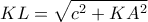 \displaystyle{KL=\sqrt{c^2+KA^2}}