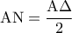 {\rm A}{\rm N} = \dfrac{{{\rm A}\Delta }}{2}