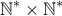 \displaystyle{\mathbb{N}^*\times \mathbb{N}^*}