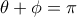 \theta +\phi =\pi