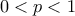 0 < p < 1