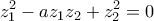 \displaystyle{z_1^2-az_1z_2+z_2^2=0}