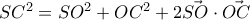 SC^2=SO^2+OC^2+2\vec{SO}\cdot\vec{OC}