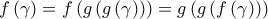 f\left( \gamma  \right)=f\left( g\left( g\left( \gamma  \right) \right) \right)=g\left( g\left( f\left( \gamma  \right) \right) \right)