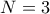 N=3