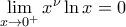 \lim \limits_{x \rightarrow 0^+} x^\nu \ln x =0 \lim \limits_{x \rightarrow 0^+} x^\nu \ln x =0