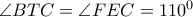 \angle BTC=\angle FEC={{110}^{0}}