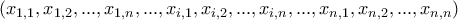 \left( x_{1,1},x_{1,2},...,x_{1,n},...,x_{i,1},x_{i,2},...,x_{i,n},...,x_{n,1},x_{n,2},...,x_{n,n}\right)