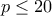 p\leq 20