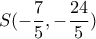  S(- \dfrac{7}{5},- \dfrac{24}{5})  