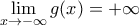 \displaystyle \lim_{x \to -\infty} g(x) = +\infty