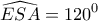 \displaystyle{ 
\widehat{ESA} = 120^0  
}