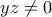 yz\ne 0