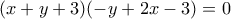 (x+y+3)(-y+2x-3)=0