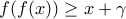 f(f(x))\geq x+\gamma