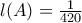 l(A)= \frac{1}{420}
