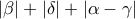 \displaystyle{\left| \beta \right| +\left| \delta \right| +\left| \alpha -\gamma \right| }