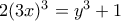 2(3x)^3=y^3+1