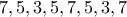 7,5,3,5,7,5,3,7