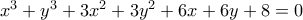 x^3+y^3+3x^2+3y^2+6x+6y+8=0