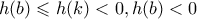h(b)\leqslant h(k) < 0 , h(b)<0