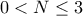 0< N\leq 3