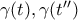 \gamma(t), \gamma(t'')