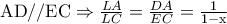 \textrm{AD//EC}\Rightarrow \frac{LA}{LC}=\frac{DA}{EC}=\frac{1}{1-\textrm{x}}
