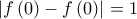 \left | f\left ( 0 \right )-f\left ( 0 \right ) \right |=1