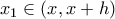 x_{1} \in (x,x+h)