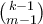 \binom{k-1}{m-1}