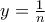 y=\frac{1}{n}